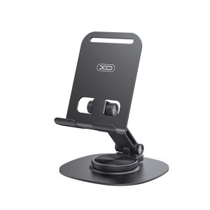 XO-C151 Metal 360° Rotating Black Phone Holder – Stylish and Versatile Support