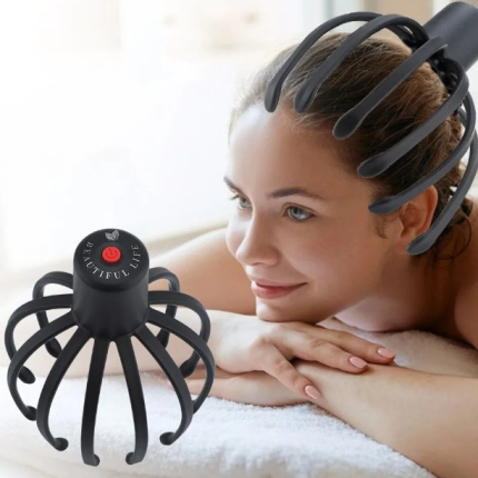 Electric Octopus Claw Scalp Massager, Stress Relief, Therapeutic Head Scratcher, Hair Stimulation