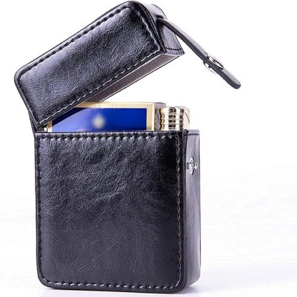 Cigarettes And Lighter Case Box Stylish Pu Leather Anti-Pressure Protective Case