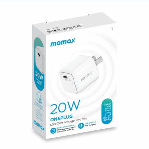 MOMAX CN Standard Adapter Plug PD 20W Wall Charger with Type-C Port - White