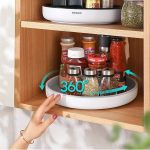ECOCO 360° Rotating Round Spice Storage Rack Tray – Organize Your Kitchen Effortlessly