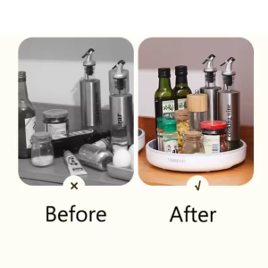 ECOCO 360° Rotating Round Spice Storage Rack Tray – Organize Your Kitchen Effortlessly