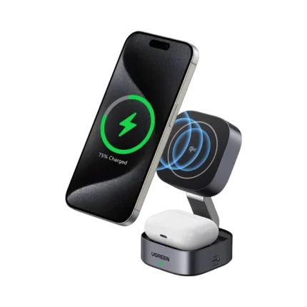 UGREEN 2-in-1 Qi2 Magnetic Fast Charging Station – 15W Power for Your Devices