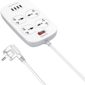LDNIO SC4407 EU Defender Series Power Socket – 4 USB Ports & 2M Cable