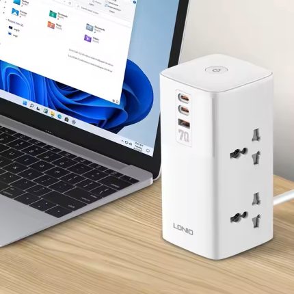 LDNIO SC4383 Power Strip Tower – 2 USB-C + USB-A, 2500W, 70W Fast Charging