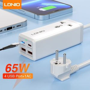 LDNIO SC1418 65W Multi-Function Charger Adapter With 4 USB Ports