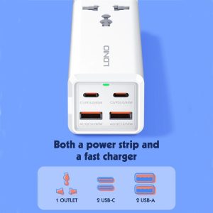 LDNIO SC1418 65W Multi-Function Charger Adapter With 4 USB Ports