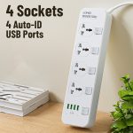LDNIO SC4408 Surge Protector Power Strip – 4 Outlets with Individual Switches (2500W)