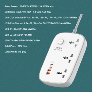 LDNIO SC3416 Universal 220v Power Socket Travel Adapters
