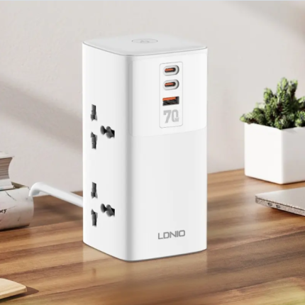 LDNIO SC4383 Power Strip Tower – 2 USB-C + USB-A, 2500W, 70W Fast Charging