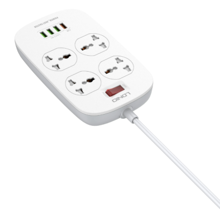 LDNIO SC4407 EU Defender Series Power Socket – 4 USB Ports & 2M Cable