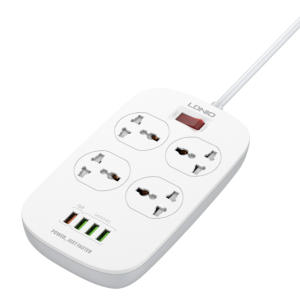 LDNIO SC4407 EU Defender Series Power Socket – 4 USB Ports & 2M Cable